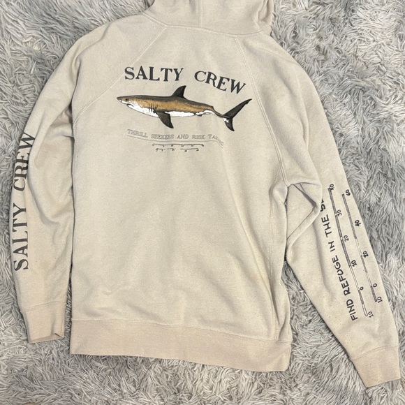 Salty Crew Other - Salty Crew Beige Crewneck Sweatshirt with Shark Graphic